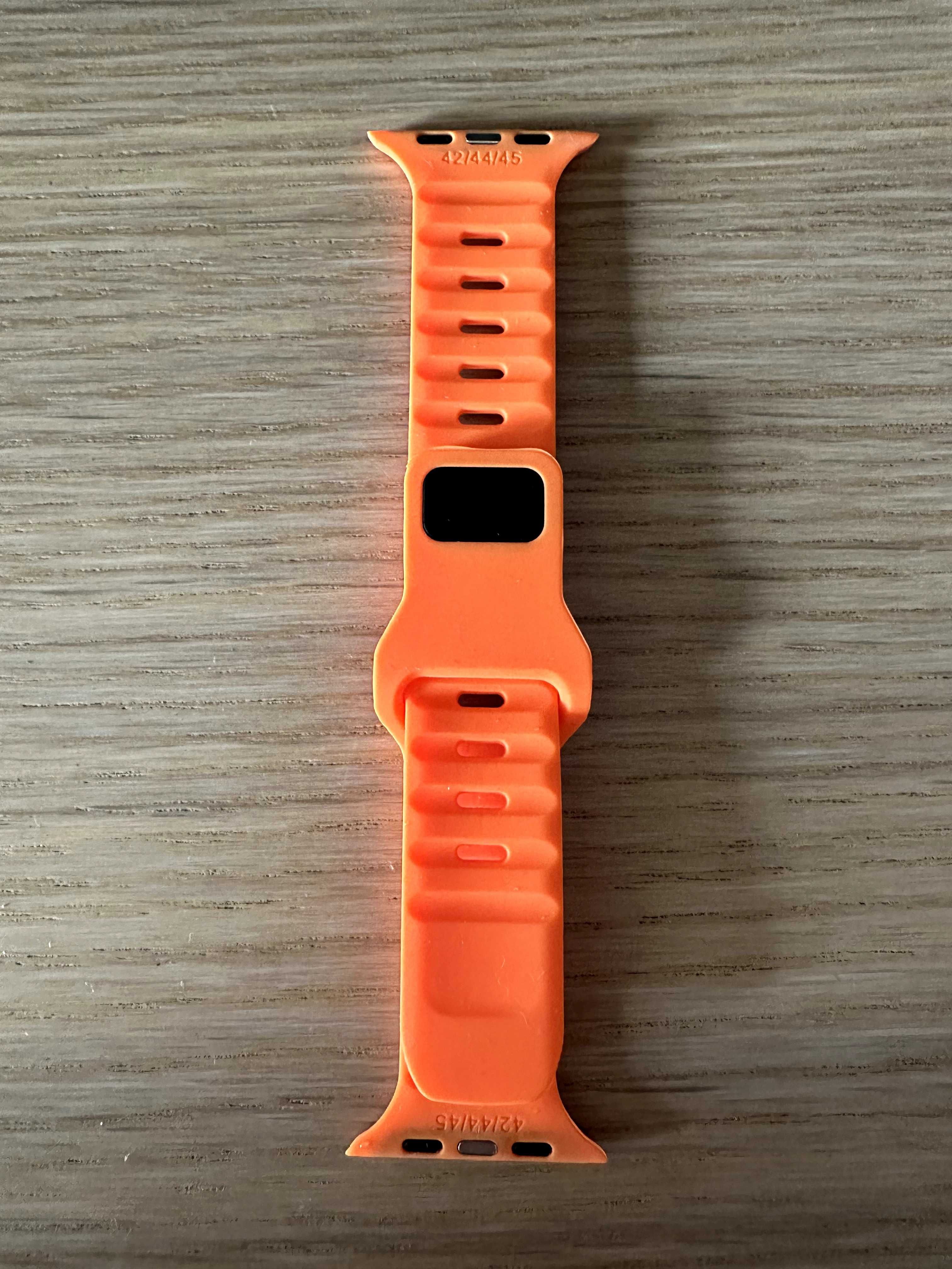 Bracelete Apple Watch 42/44/45/49mm silicone, laranja