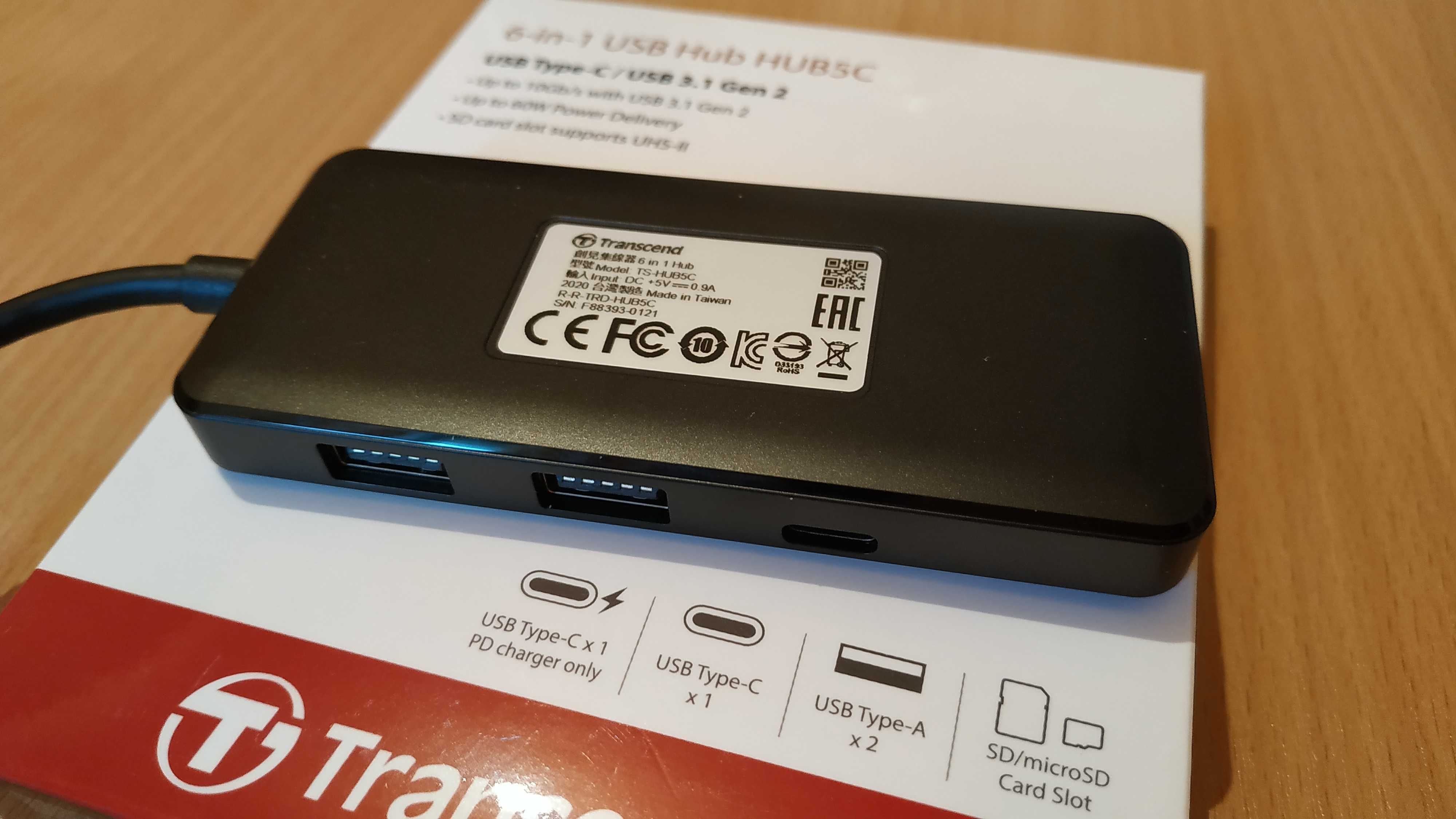 Transcend HUB5C USB 3.1 Gen 2 • 6-в-1+OTG • товар новый