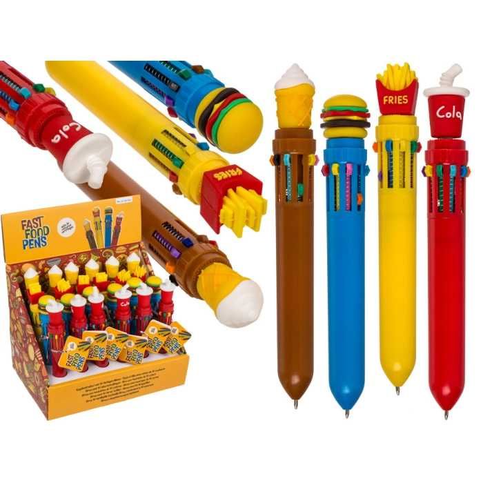Długopis wielokolorowy Fast Food - 10 kolorów