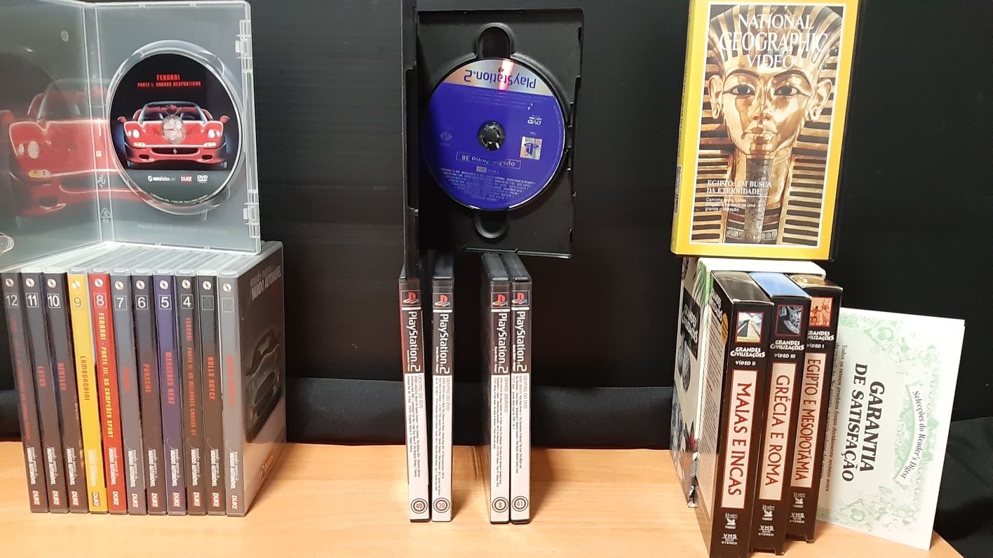 Jogos PlayStation 2 , filme VHS, DVDs