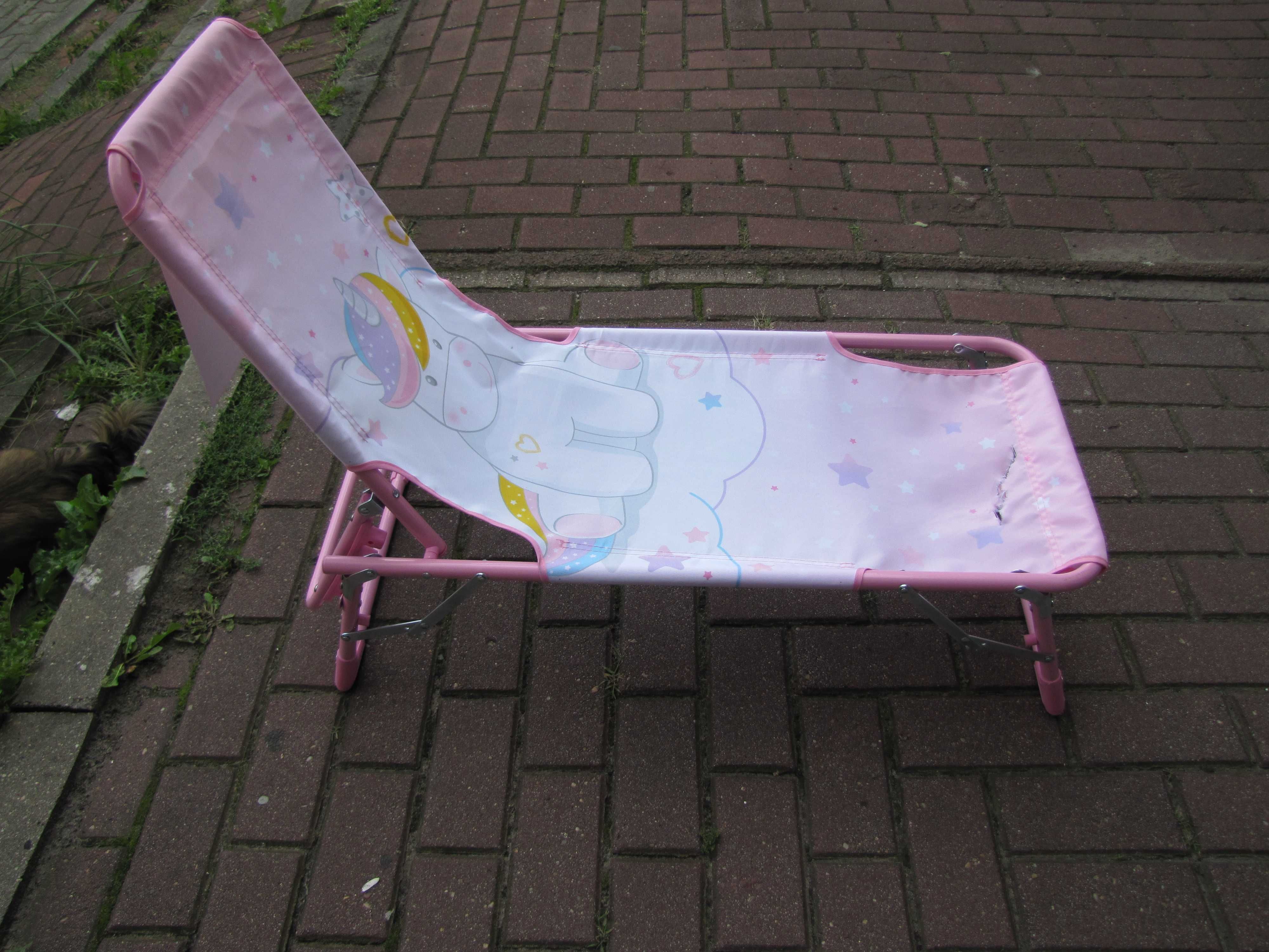 Składany leżak Fun House siedziskiem 112x40x40cm dla dzieci Różowy