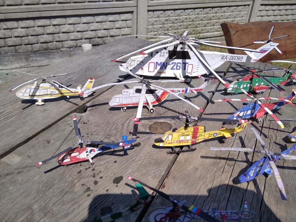 Helikopter samolot model kartonowy airbus boeing