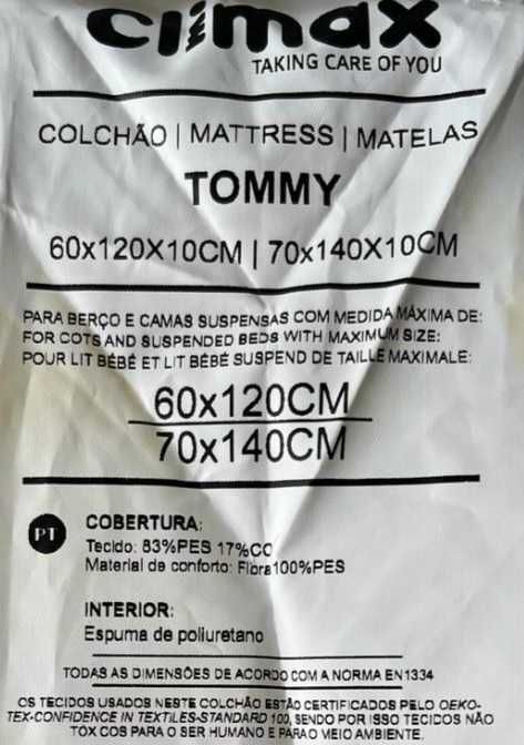 Colchão bebé para berços 60x120 ou 70x140