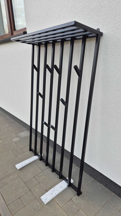 Wieszak scienny loft metalowy z półką