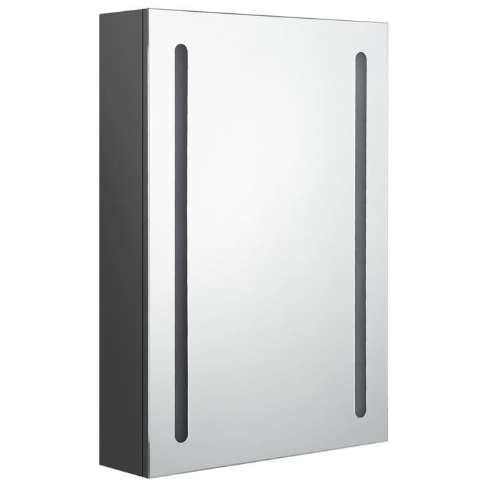 Vidaxl Szafka Łazienkowa Z Lustrem I Led, Szara, 50X13X70 Cm