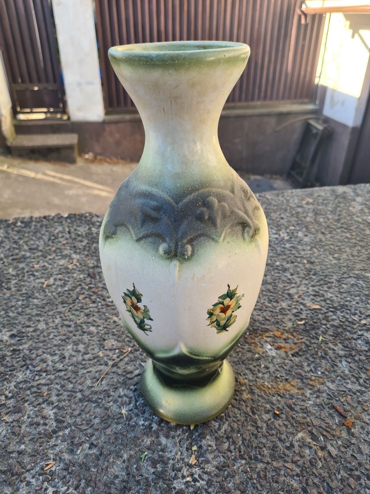 Bardzo ciekawy stary duży oryginalny zdobiony wazon