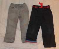 Spodnie jeansowe na podszewce i bojówki na podszewce rozm.104 - 110 cm