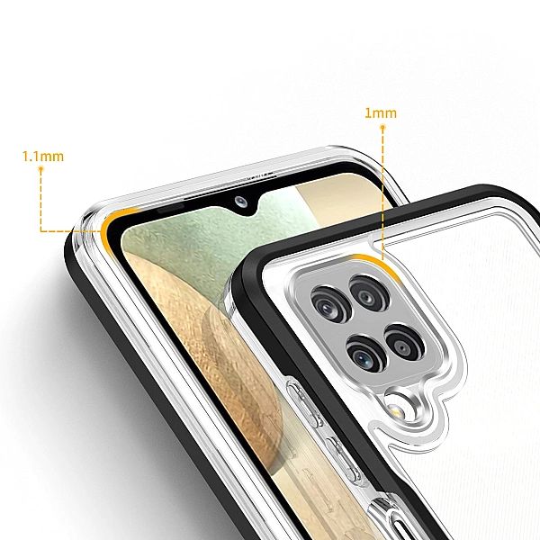 Clear 3in1 etui do Samsung Galaxy A22/4G żelowy pokrowiec z ramką czar