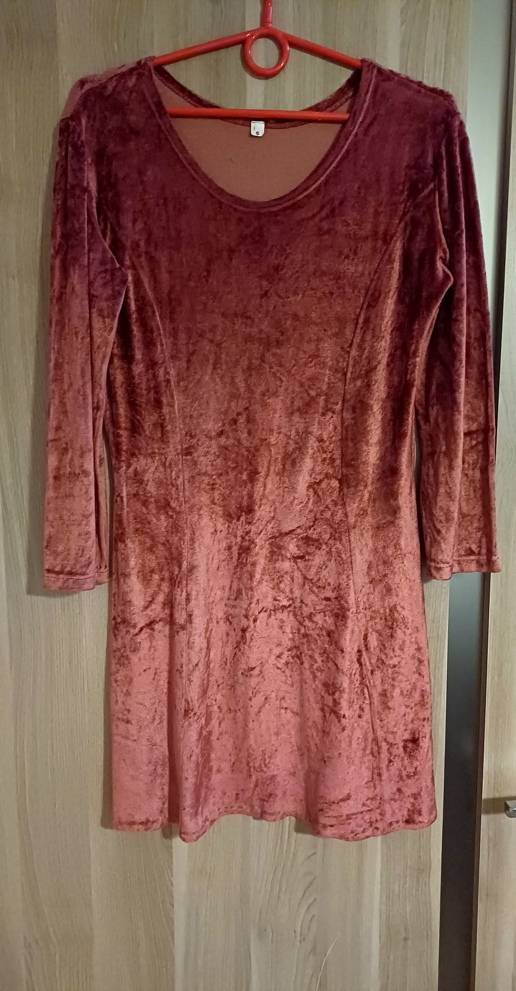 Sukienka morelowo-różowa S