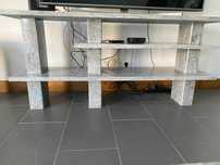 Estante em mármore para TV, mesa de centro