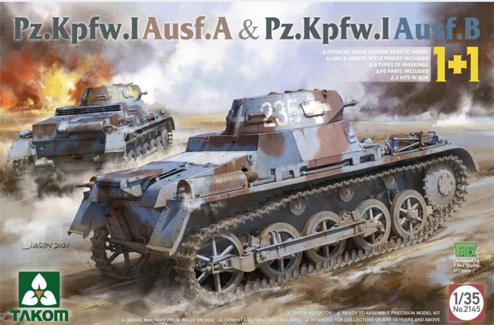 Pz.Kpfw.I Ausf.A i Pz.Kpfw.I Ausf.B model 1:35 Takom 2145