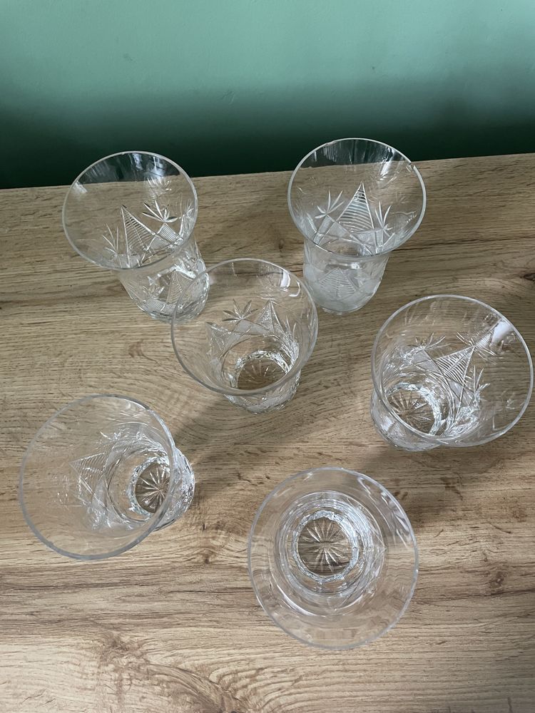 Komplet szklanek kryształowych stare cienki kryształ kolekcja