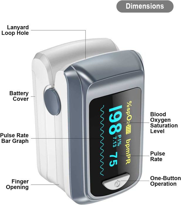 Oxímetro de pulso portátil para dedo, novo