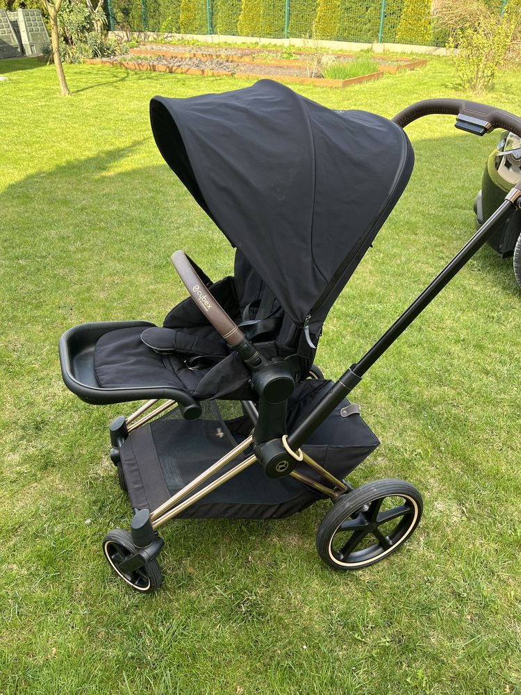 Spacerówka i stelaż cybex priam 4.0 rose gold czarny wózek