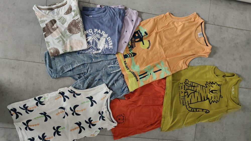 Bluzki na ramiączkach+spodenki 128