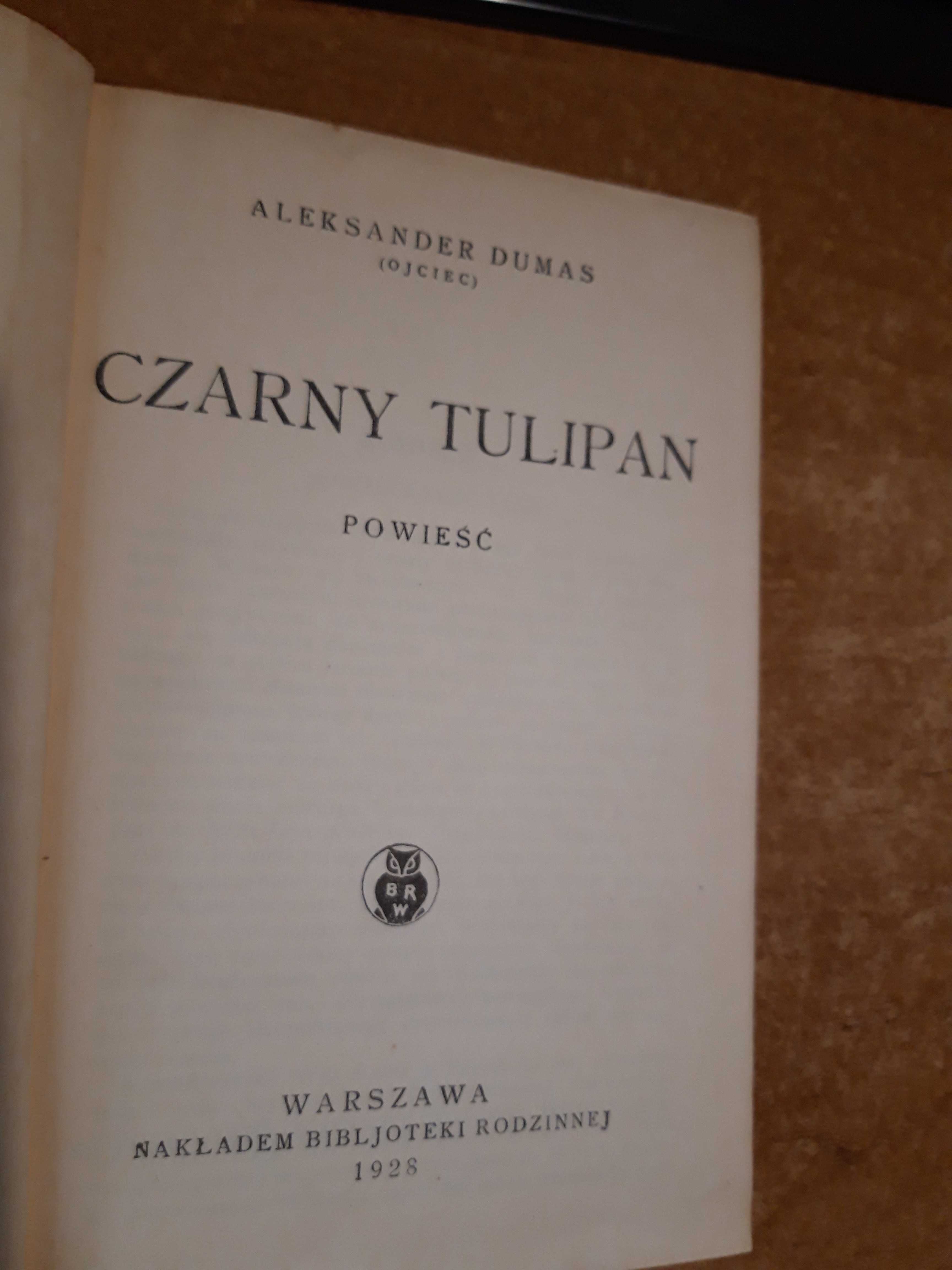 CZARNY TULIPAN- DUMAS 1928, opr..ilustr., Pierwodruk