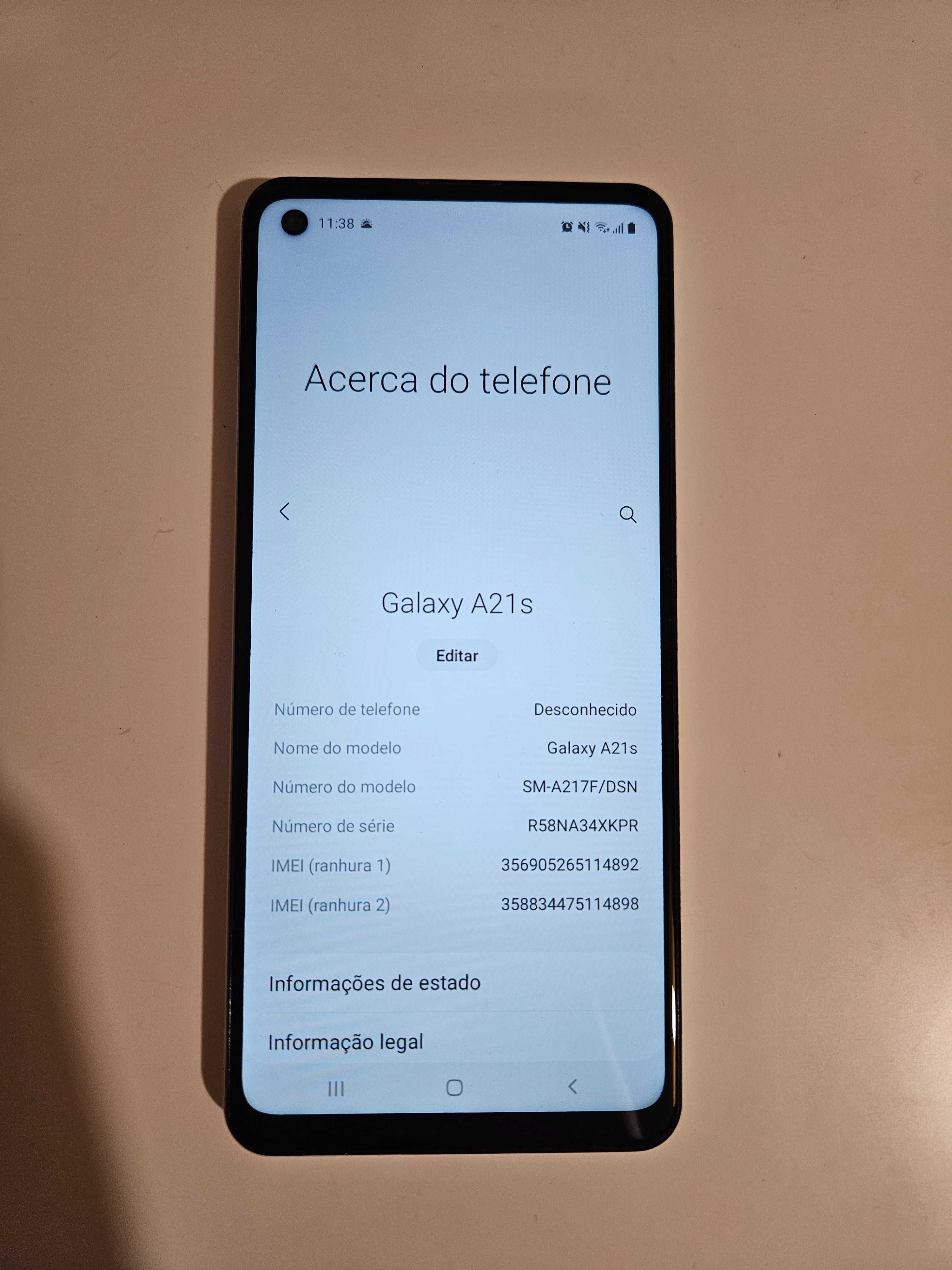 Samsung A21s como novo