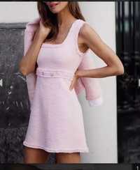 Zara сукня твід рожева  XL L