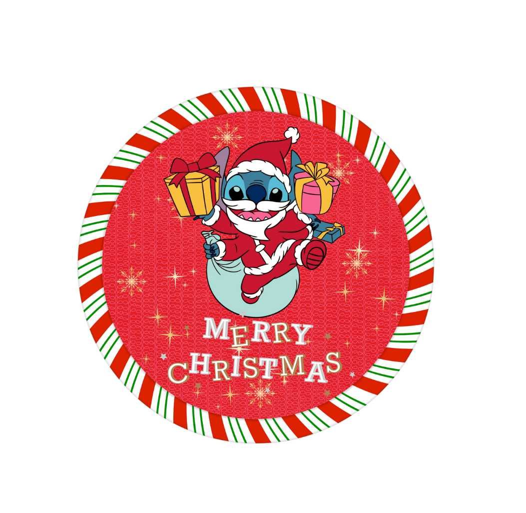 Świąteczna Podkładka pod Kubek 10 cm z Motywem Stitcha Idealny Prezent
