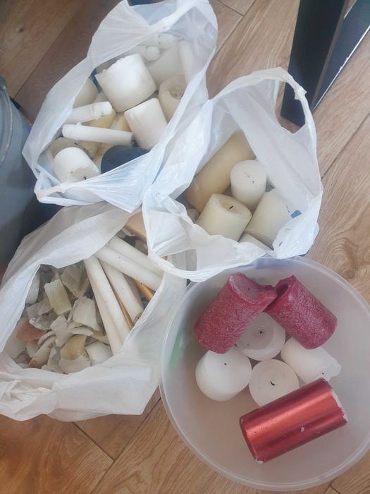 12 kg wosku wosk na Andrzejki drobny używane świece świeczki