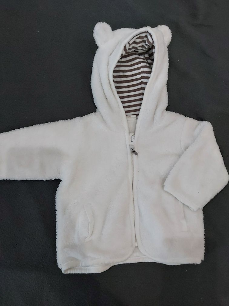 Bluzy/kurtki pluszowe 62 H&M 2 sztuki