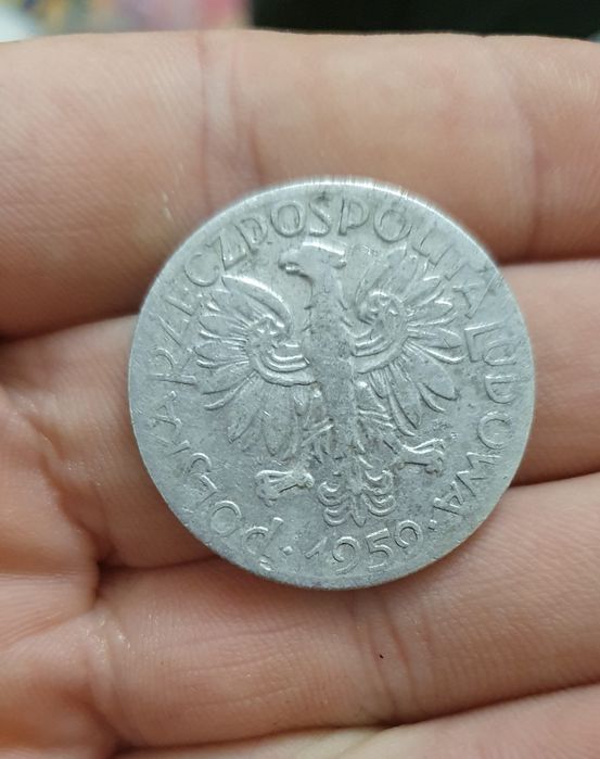 Moneta z rybakiem 5 zł 1959r