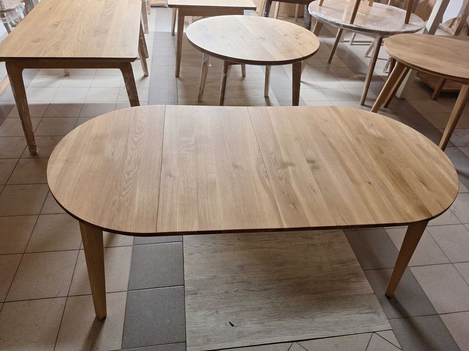 Stół dębowy rozkładany fi 90 (na magazynie)