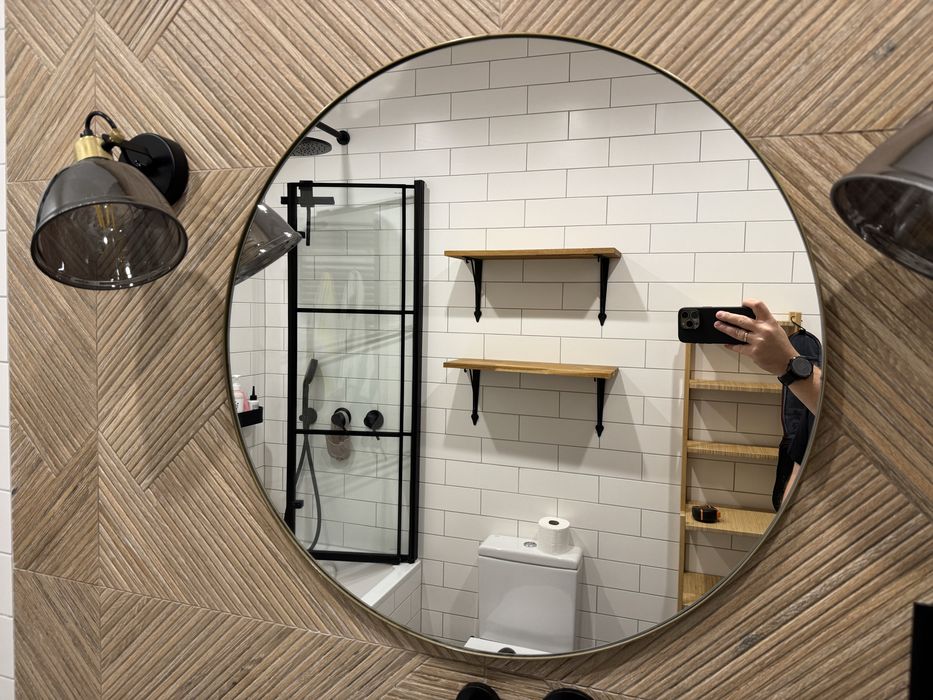 Lustro zlote okragle fi 70 stan idealny