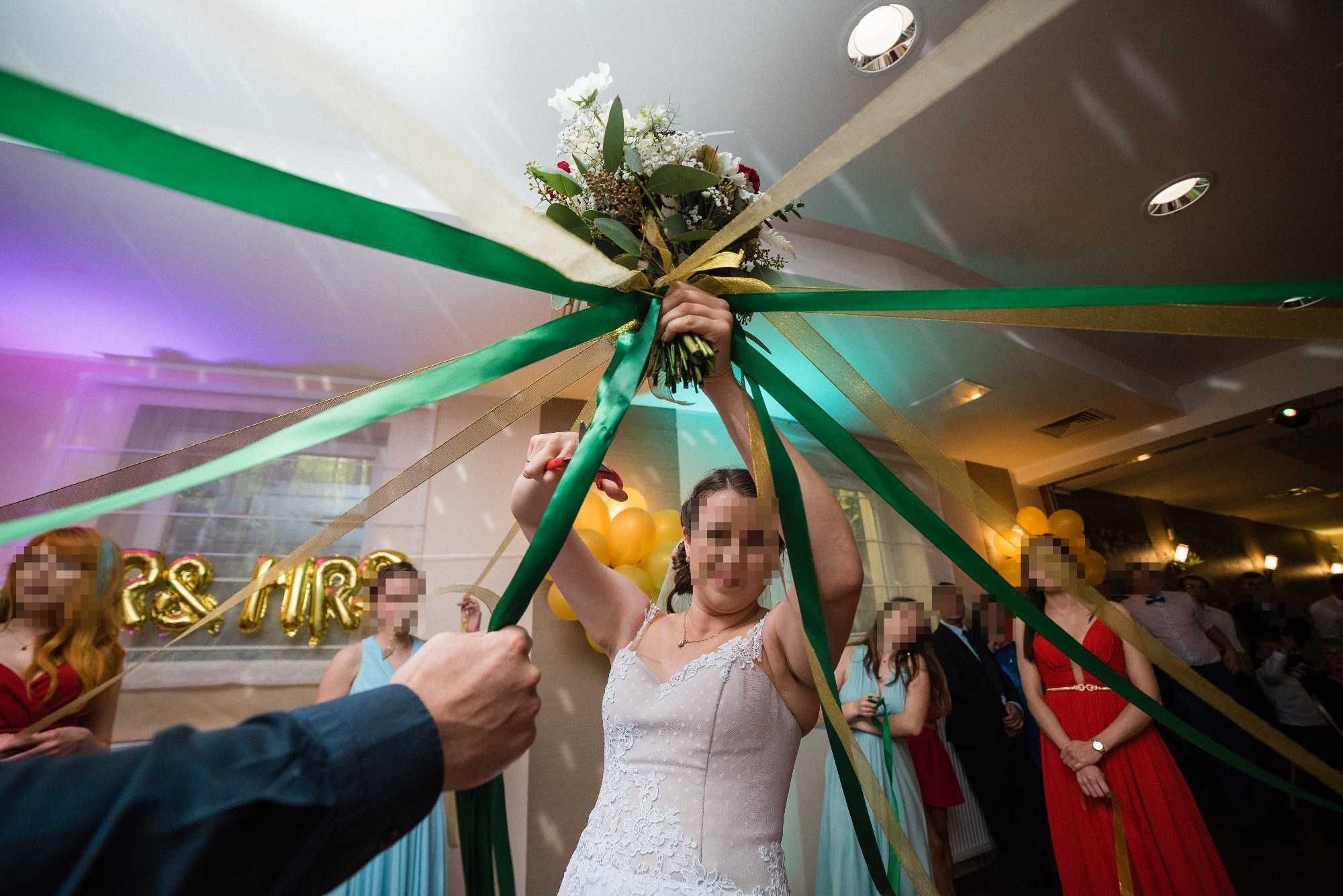 Opaska oczepinowa na bukiet ślubny.Ring,wstążki do bukietu.KOLORY