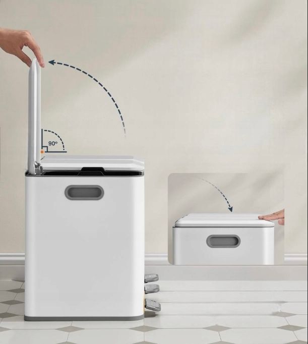 Kosz na śmieci Songmics 45 l System segregacji 3 -komorowy LTB740W02