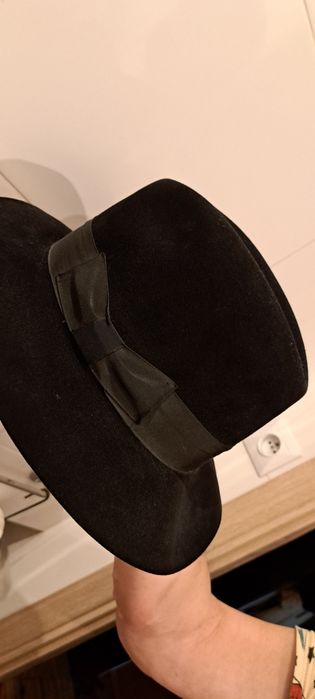 Kapelusz Tonak welurowy czarny męski