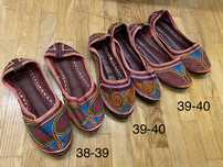 Мокасины кожанные женские индийские с вышивкой, размеры 38,39,40