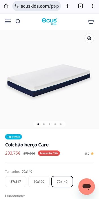 Colchão nunca usado marca ecuskids