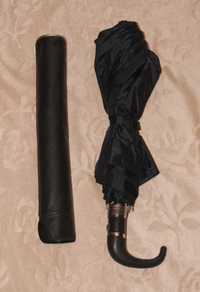 Stary parasol męski czarny z etui