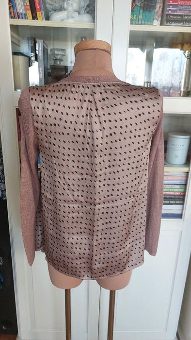 38 M&S Collection ciekawa bluzka oversize czekoladowa