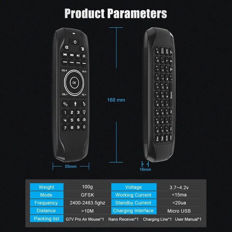 !!NOVO!! Comando Air Mouse G7 c/teclado