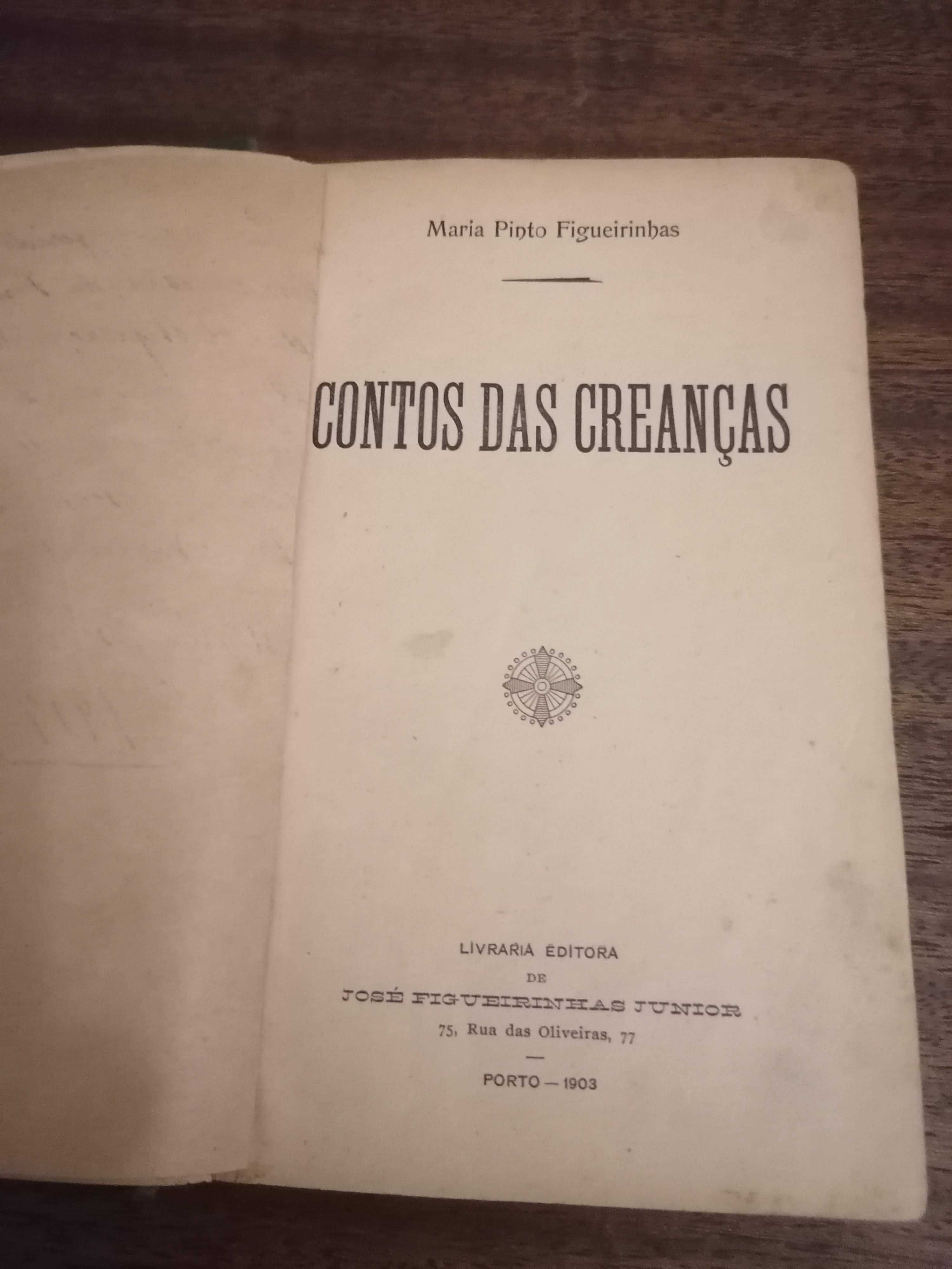 Livro RARO " Contos das Creanças" de M. Figueirinhas