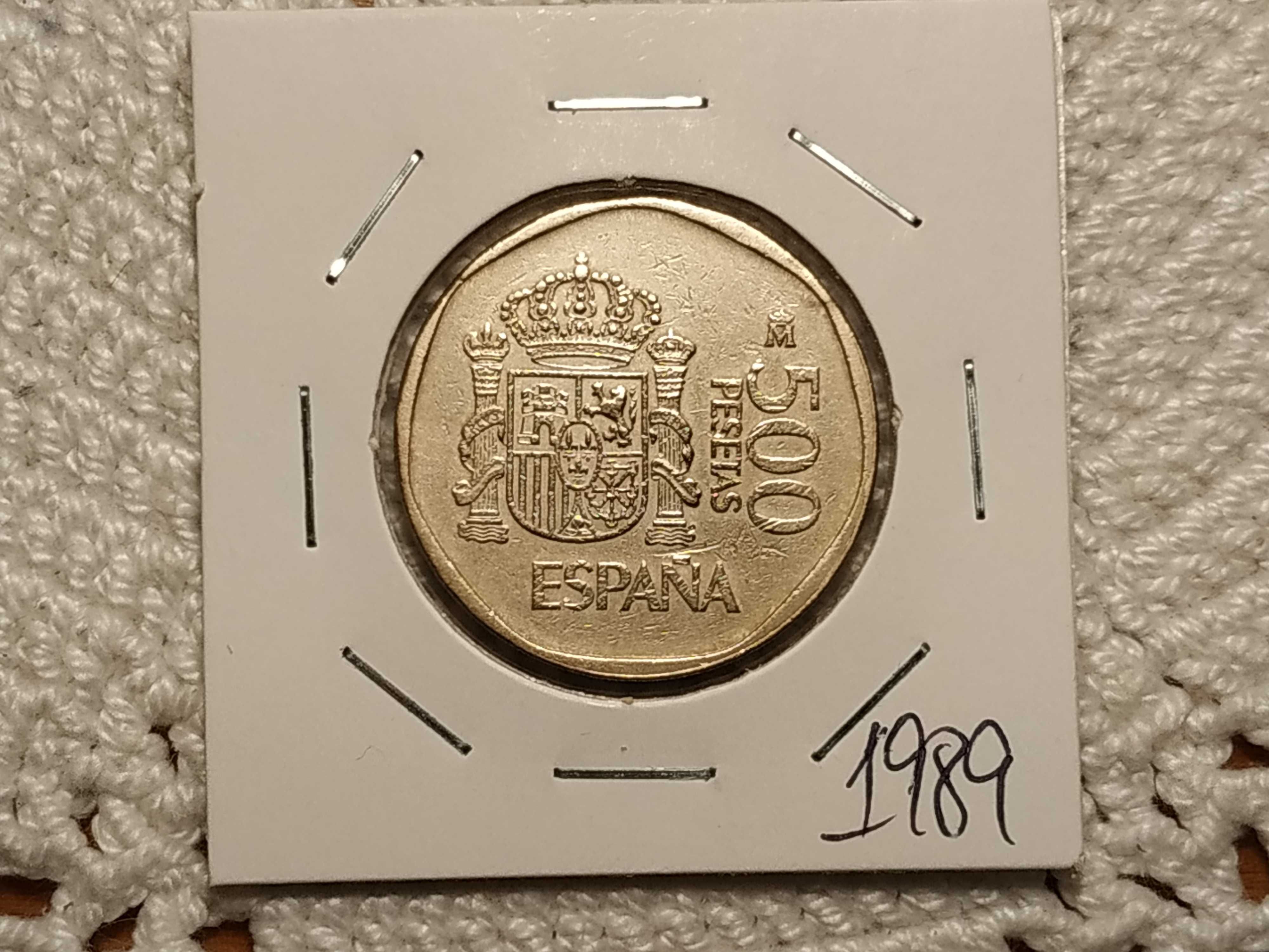 Espanha - moeda de 500 pesetas de 1989