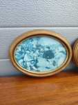 Stara Grafika w owalnej drewnianej ramce - Design - vintage - G