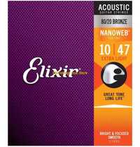 Struny do gitary akustycznej Elixir 80/20 bronze 10-47