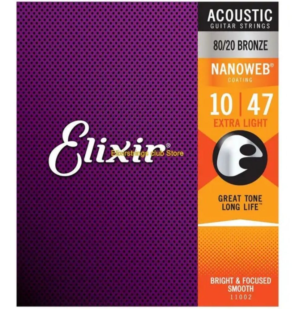 Struny do gitary akustycznej Elixir 80/20 bronze 10-47