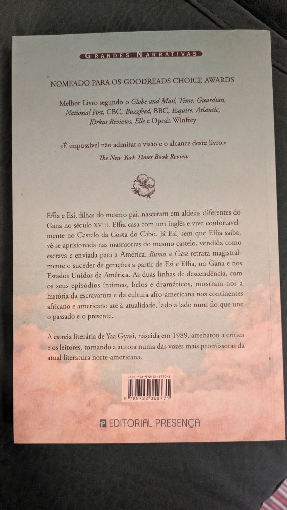 Livro "Rumo a Casa" de Yaa Gyasi