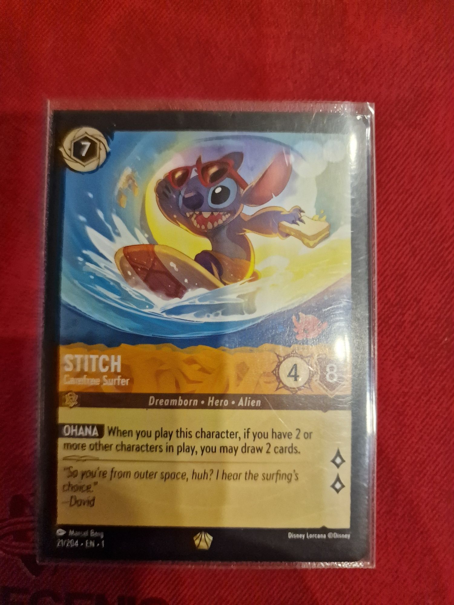 Stitch Carefree Surfer Lorcana