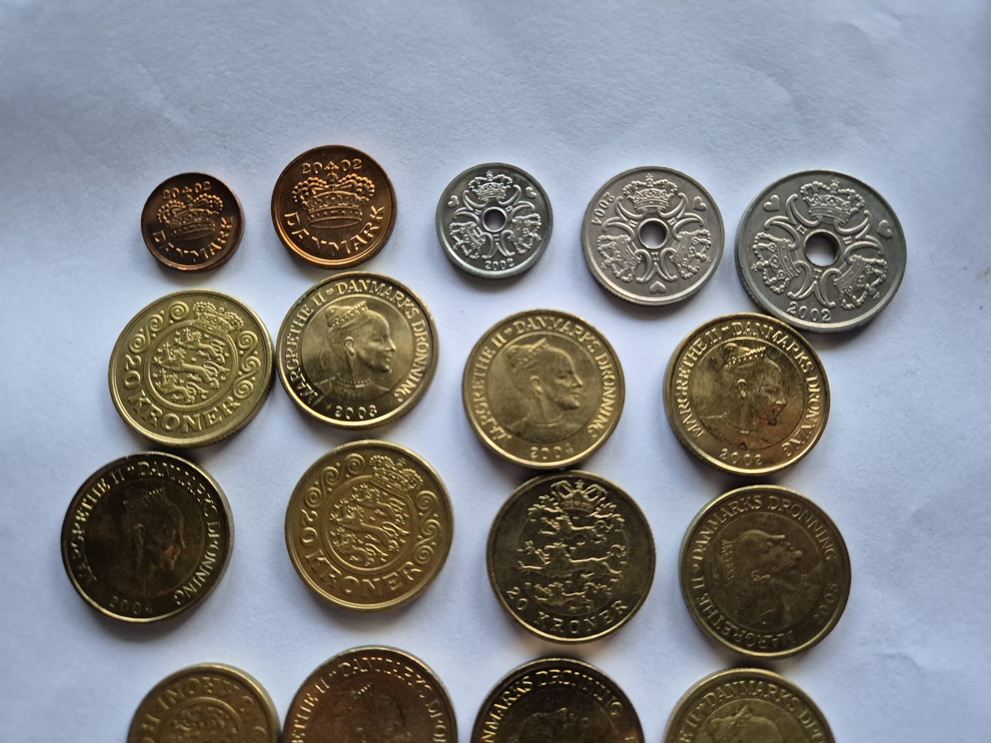 Kolekcja monet dania 20 koron 10 koron 5 koron mix 25 ore