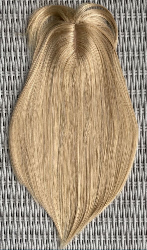 Premium Ultra włosy doczepiane, naturalny blond (refleksy ) topper,