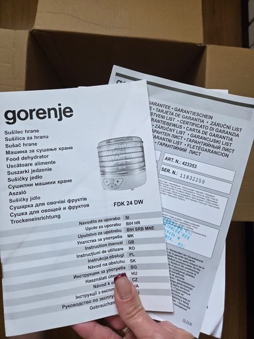 Сушарка для фруктів та овочів Gorenje