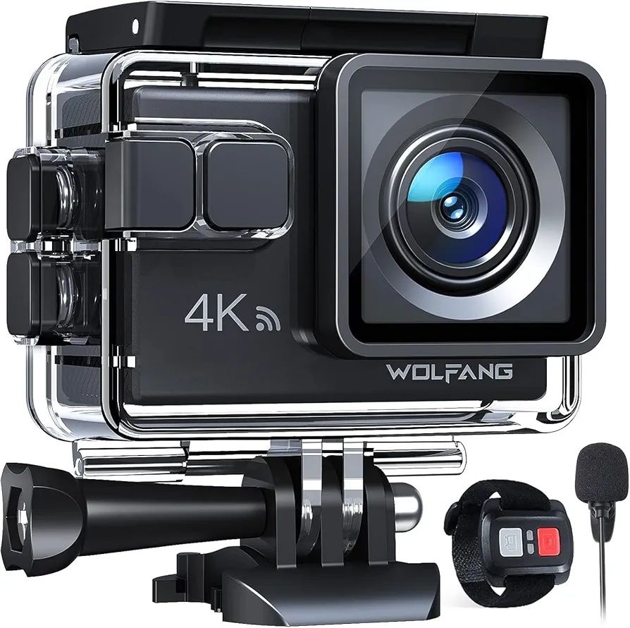 WOLFANG GA100 Action Cam 4K 20 MP kamera podwodna, WiFi 40 m,