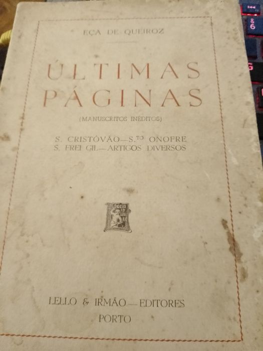 Ultimas Paginas-Eça Queiroz-1edi-Lello45E-Sementes de Abobora5EDesde2E