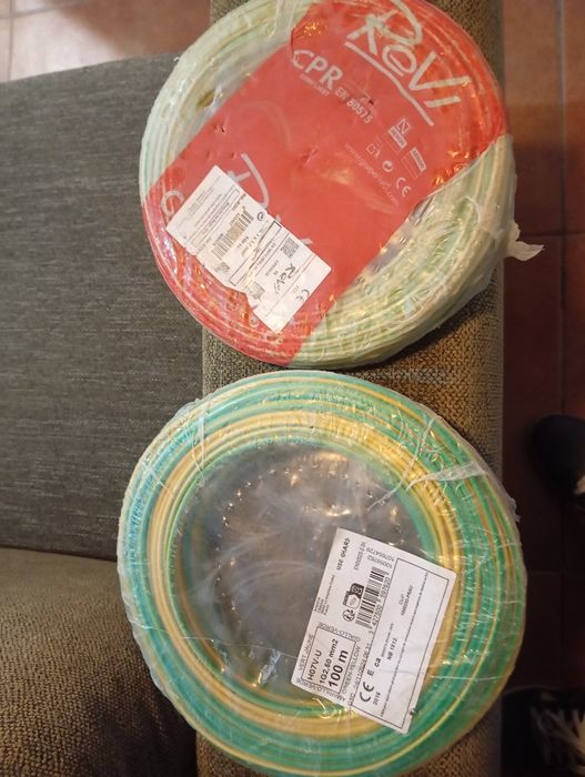 Cabo elétrico para aterramento verde amarelo