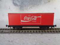 1:87 ROCO Vagão porta contentor Coca-Cola comboio